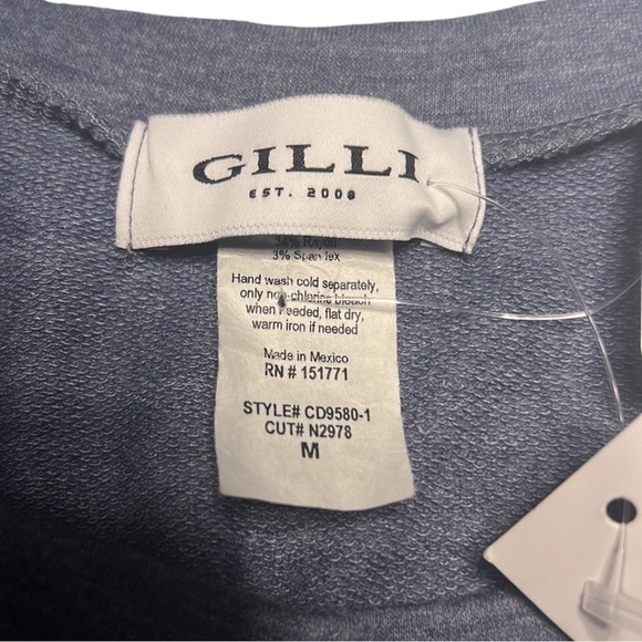 GILLI Drawstring Sleeveless Jersey Dress in Denim Blue Size Medium BNWT - Picture 5 of 6